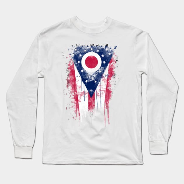 Ohio Flag Souvenir Long Sleeve T-Shirt by Anoncactusart